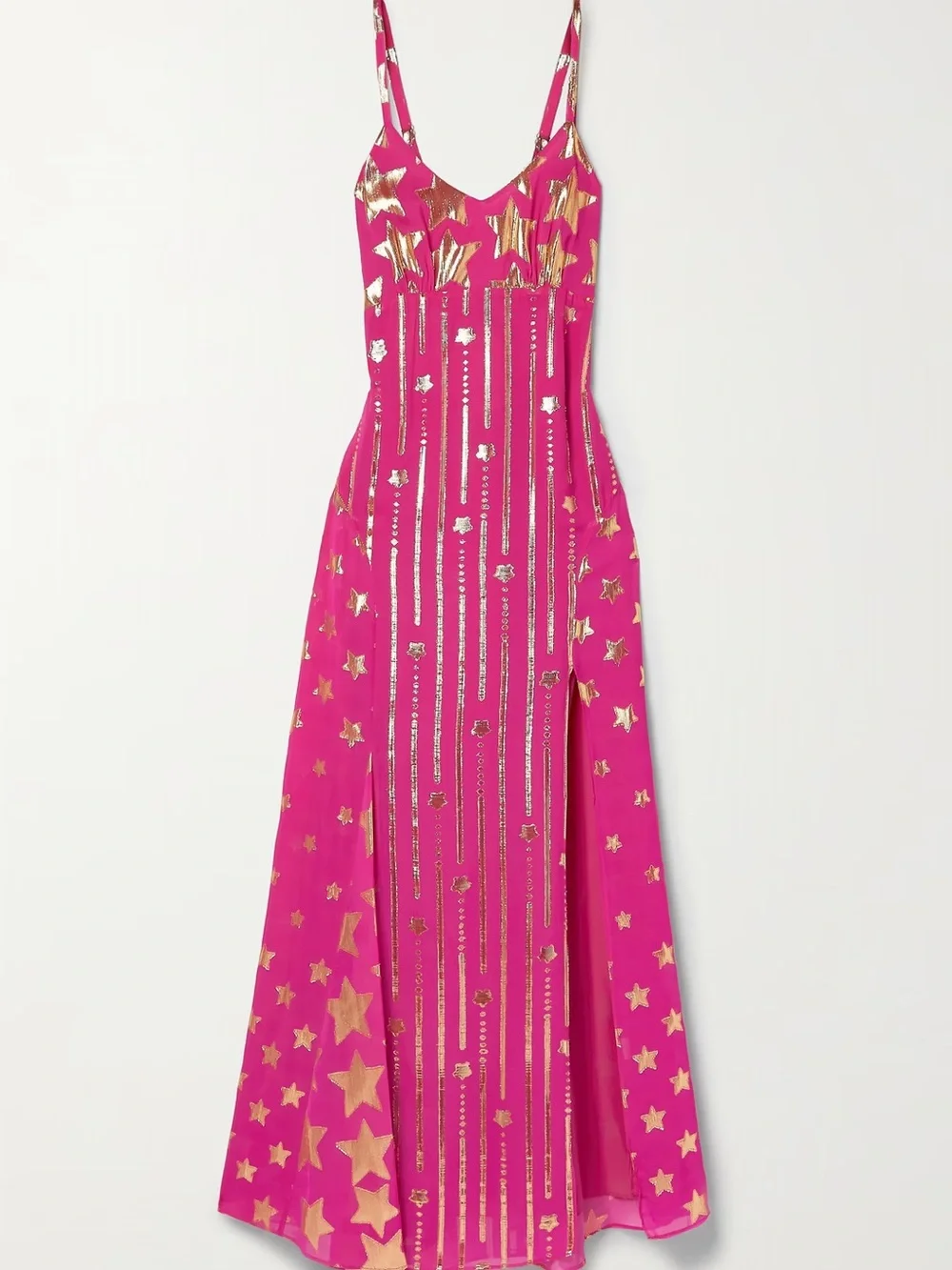 Love Shack Fancy Shine Strappy Maxi Dress Stars Very Berry - Picture 1 of 5